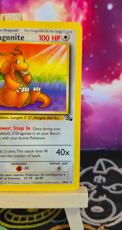 1st Edition Dragonite 19/62, 1999 Fossil Set, Non Holo Rare, Pokemon TCG LP - Image 3