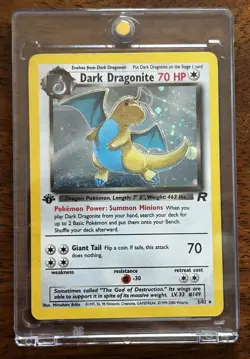 Dark Dragonite 5/82 Holo 1st Edition Team Rocket WOTC Pokemon Card LP Vintage - Image 1