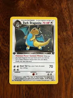 Dark Dragonite 5/82 Holo 1st Edition Team Rocket WOTC Pokemon Card LP Vintage - Image 2