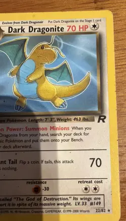 Dark Dragonite [Non-Holo] Pokemon Team Rocket #22/82 [1st Edition] - Image 5