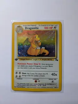Pokemon TCG Dragonite Fossil Holo Card 4/62 Base Set 1st Edition 1999 - Image 1
