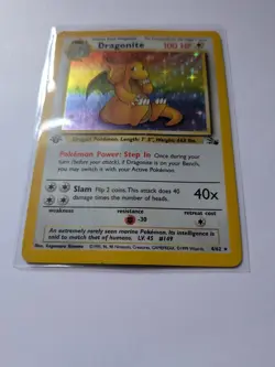 Pokemon TCG Dragonite Fossil Holo Card 4/62 Base Set 1st Edition 1999 - Image 3
