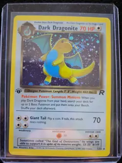 Pokemon TCG Dark Dragonite/Blastoise Holo Rare Card 1st Edition lot - Image 1
