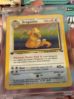 Pokemon Dragonite 4/62 Fossil Holo 1st Edition Rare Vintage WOTC - Image 4