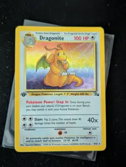 Dragonite 1st Edition Fossil Holo 4/62 Pokemon Vintage Wotc MP - Image 1