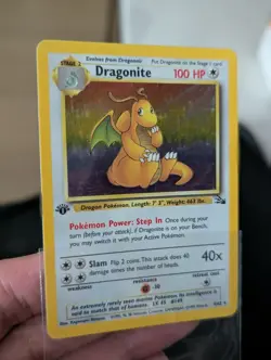 Dragonite 1st Edition Fossil Holo 4/62 Pokemon Vintage Wotc MP - Image 5
