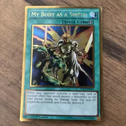 PGL2-EN074 My Body As A Shield Gold Rare 1st Edition NM Yugioh Card - Image 1