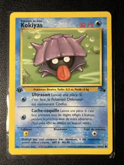 Shellder Kokiyas 1st Edition French Pokemon Card 54/62 Fossil Set - Image 1