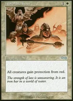 MTG magic cards 1x Absolute Law Urza's Saga Light Play, English - Image 1