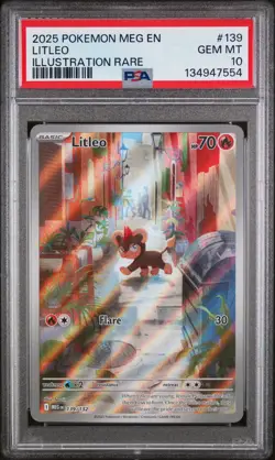 Litleo 139/132 Illustration Rare Mega Evolution Pokemon PSA 10 - Image 1