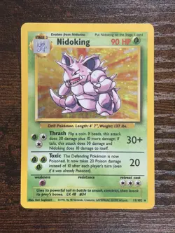 Nidoking 11/102 Holo Holo Rare Base Set Unlimited Pokemon Holo LP- - Image 1