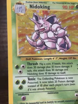 Nidoking 11/102 Holo Holo Rare Base Set Unlimited Pokemon Holo LP- - Image 3