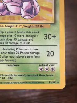 Nidoking 11/102 Holo Holo Rare Base Set Unlimited Pokemon Holo LP- - Image 5