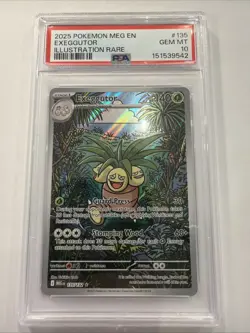 2025 POKEMON MEG EN-MEGA EVOLUTION ILLUSTRATION RARE #135 EXEGGUTOR PSA 10 - Image 1