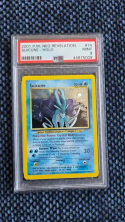 Pokemon Suicune Neo Revelation Holo Rare #14 PSA 9 Mint - Image 1