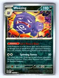 Weezing 110/165 Rare 151 Pokemon Reverse Holo Near Mint - Image 1