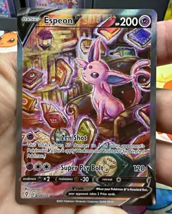 Pokemon Espeon V Holo Alt Full Art 180/203 SWSH07 Evolving Skies EN - Image 1