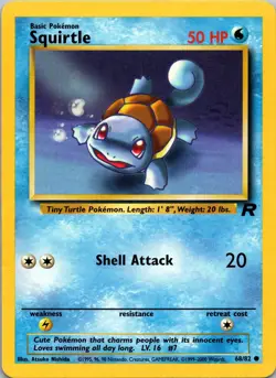 Squirtle 68/82 Common Team Rocket Pokemon Unlimited Lightly Played - Image 1