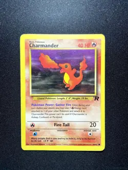 CHARMANDER 50/82 COMMON TEAM ROCKET POKEMON 1ST EDITION MODERATELY PLAYED - Image 1