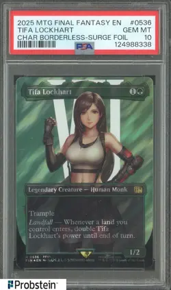 2025 MTG Final Fantasy Borderless Surge Foil #0536 Tifa Lockhart PSA 10 GEM MINT - Image 1