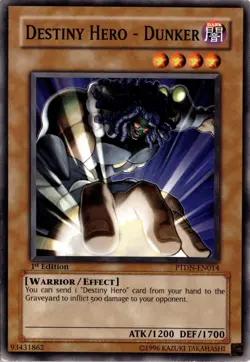 Destiny Hero - Dunker Common Effect Monster 1st Edition Phantom Darkness Yugioh - Image 1