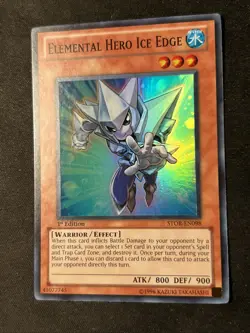 Elemental Hero Ice Edge - STOR-EN098 - Super Rare 1st Edition NM/Mint Yugioh - Image 2