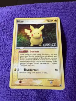 Pokemon TCG Ditto (Pikachu) 39/113 EX Delta Species Reverse Holo Stamp - Image 1