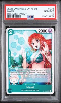 2025 ONE PIECE OP10-ROYAL BLOOD RELEASE EVENT #033 NAMI PSA 10 - Image 1