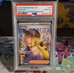 Pokemon TCG Sv: Black Bolt N's Plan 170/086 SIR Holo Full Art PSA 10 - Image 1