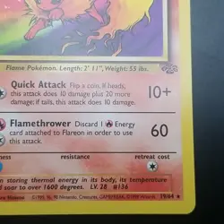 Flareon 19/64 - Jungle - Rare Non-Holo - VINTAGE WOTC Pokemon CARD - NM - Image 4