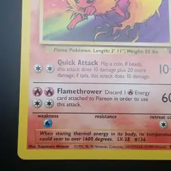 Flareon 19/64 - Jungle - Rare Non-Holo - VINTAGE WOTC Pokemon CARD - NM - Image 5