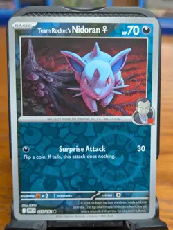 Pokemon TCG Destined Rivals Team Rocket's Nidoran Reverse Holo 114/182 - Image 1