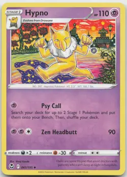 Hypno 061/195 Uncommon Silver Tempest Pokemon Near Mint - Image 1