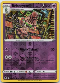 Beheeyem 080/195 Uncommon Silver Tempest Pokemon Reverse Holo Near Mint - Image 1