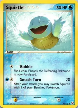 Squirtle 83/112 Common FireRed & LeafGreen Pokemon Moderately Played - Image 1