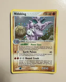 🛘 Pokemon Nidoking EX FireRed & LeafGreen stamped Holo Rare 120HP 8/112 - Image 1