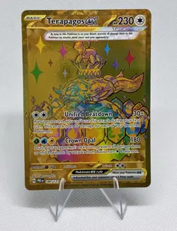 Pokemon Terapagos ex Hyper Rare Gold 180/131 Prismatic Evolutions - Image 1