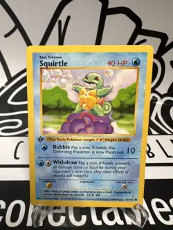 Squirtle SHADOWLESS 1st Edition #63/102 Pokemon Base Set MP - Image 1