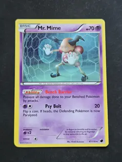Mr. Mime 47/116 Rare Plasma Freeze Pokemon Lightly Played - Image 1