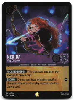 Merida - Wisp Conjurer 50/204 (NM) - Attack of the Vine! - Cold Foil - Image 1