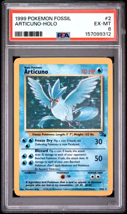1999 Pokemon Fossil #2 Articuno-Holo PSA 6 - Image 1