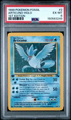 1999 Pokemon Fossil 1st Edition 2 Articuno Holo PSA 6 150583249 - Image 1