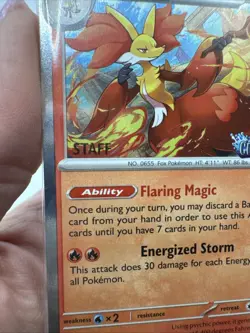 Sealed STAFF Mega Evolution Chaos Rising Promo Prerelease Pack 4 Pokemon Delphox - Image 3
