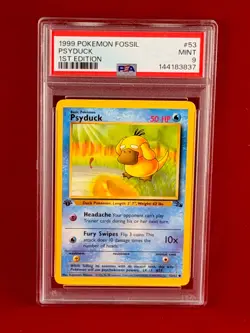 1999 Pokemon 1st Edition Fossil PSYDUCK Card #53 PSA 9 - Fresh Grade - Image 1