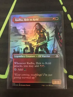 MTG Magic The Gathering Radha, Heir To Keld Foil Borderless Elf Commander - Image 1
