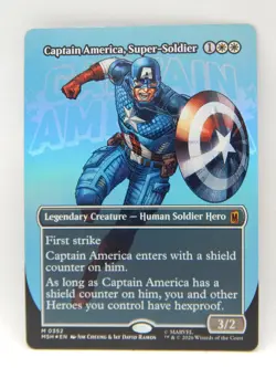 MTG Marvel Super Heroes - Borderless Foil 0352 - CAPTAIN AMERICA, SUPER-SOLDIER - Image 1