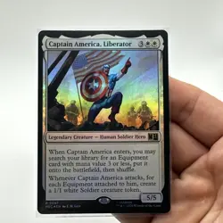 Captain America, Liberator Commander: Marvel Super Heroes MTG Foil Near Mint - Image 2