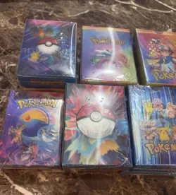 11 New Sealed Pokemon Foil Gold Card Packs 55 cards per pack Fan Art - Image 1