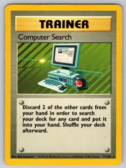 Computer Search 71/102 Rare Base Set Unlimited Pokemon Heavily Played - Image 1