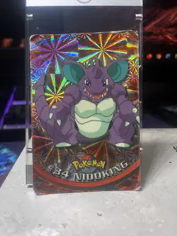 Topps Pokemon TV Animation Vending Sticker Holo RARE #34 Nidoking - Image 1